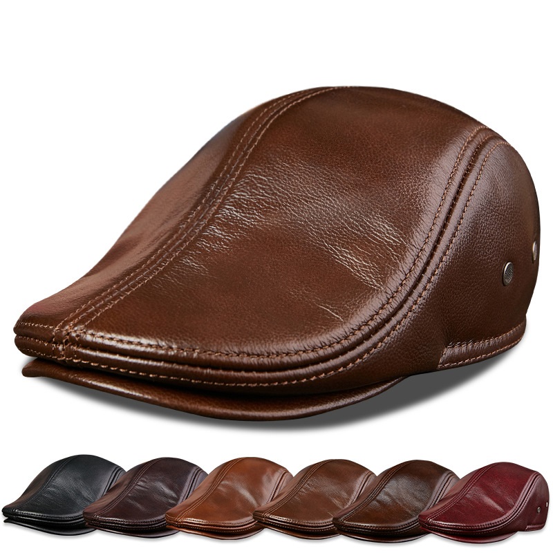 Baseball Cap Structured - Hakiki Dana Derisi Deri Erkek Bereliler